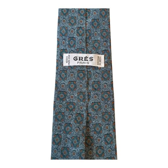 Vintage Gres Paris 100% Silk Foulard Pattern 54.75" x 3" Made in France - Picture 2 of 4